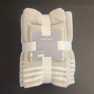 TRULY LOU 100% Cotton 6pc Bath Towel Set - Oystermush
